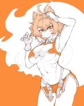  :3 ahoge animal_humanoid athletic athletic_female big_breasts big_tail blazblue blush bottomwear breasts brown_hair buckle clothed clothing crop_top female gloves hair handwear hotpants humanoid light_skin looking_at_viewer makoto_nanaya mammal mammal_humanoid midriff monochrome navel orange_eyes orange_theme pincerpencil rodent rodent_humanoid sciurid sciurid_humanoid shirt short_hair shorts skimpy solo squirrel_humanoid standing topwear under_boob video_games 