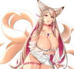  accessory animal_humanoid big_breasts blonde_hair bottomless breasts canid canid_humanoid canine canine_humanoid cleavage clothed clothing dipstick_ears female flower flower_in_hair fox_humanoid glistening glistening_body glistening_skin hair hair_accessory huge_breasts humanoid jewelry kneeling leg_markings light_skin long_hair long_nails looking_at_viewer mammal mammal_humanoid markings mog_(artist) multi_tail multicolored_ears multicolored_hair neck_markings necklace open_mouth open_smile plant purple_hair red_eyes simple_background smile solo translucent translucent_clothing translucent_topwear two_tone_hair whisker_markings white_background 