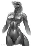  2020 anthro black_and_white breasts digital_media_(artwork) equus featureless_breasts featureless_crotch female fish hi_res marine monochrome non-mammal_breasts nude shark sharp_teeth simple_background solo teeth white_background 