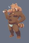  2020 absurd_res ailurid anthro asian_clothing belly bulge clothing east_asian_clothing fundoshi hi_res humanoid_hands japanese_clothing kemono male mammal moobs nipples piero03432812 red_panda slightly_chubby solo underwear 