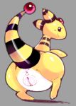  ampharos anus areola blush exed_eyes eyelashes female feral genitals looking_at_viewer looking_back nintendo pok&eacute;mon pok&eacute;mon_(species) presenting presenting_pussy puffy_areola pussy smile solo thick_thighs video_games 