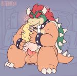  &lt;3 2019 anthro anus armwear balls big_dom_small_sub big_penis bitebox64 blonde_hair blue_eyes blush bowser butt clothing crown digital_media_(artwork) duo ear_piercing erection female female_on_anthro female_penetrated genitals hair hi_res horn human human_on_anthro humanoid_genitalia humanoid_penis interspecies koopa larger_male legwear male male/female male_penetrating male_penetrating_female mammal mario_bros nintendo nude open_mouth penetration penis piercing princess_peach red_eyes scalie sharp_teeth simple_background size_difference smaller_female smile spikes teeth vaginal vaginal_penetration video_games 