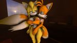  absurd_res anthro covering covering_breasts covering_pussy duo female happy hi_res male male/female married_couple miles_prower smile sonic_the_hedgehog_(series) sonicthebitch tails_(disambiguation) zooey_the_fox 