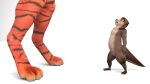  3d_(artwork) anthro digital_media_(artwork) felid hi_res lutrine male mammal mustelid pantherine pxlfur size_difference tiger 