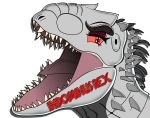  absurd_res dinosaur eyebrows female feral headshot_portrait hi_res indominus_rex jurassic_park jurassic_world looking_at_viewer open_mouth portrait red_eyes reptile scalie solo spikes teeth theropod tongue universal_studios 