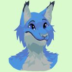  anonymous_artist anthro blue_body blue_eyes blue_fur felid feline female fur hi_res lynx mammal solo 