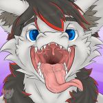  absurd_res anthro bodily_fluids diafragma digital_media_(artwork) dragon fangs hi_res looking_at_viewer male mouth_shot saliva saliva_on_tongue saliva_string simple_background smaller_version_at_source solo teeth tomilixak tongue tongue_out 