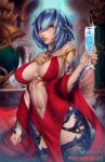 abs animal_humanoid au_ra big_breasts breasts clothing female final_fantasy hi_res horn horned_humanoid humanoid legwear mammal nipple_outline nipples scalie scalie_humanoid solo square_enix thigh_highs video_games yinyue_(artist) 