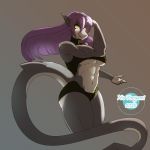  2020 abs amber_eyes amythyst_(axyl_k) anthro biceps big_breasts big_butt bottomwear breasts butt clothed clothing cocky colored digital_media_(artwork) ear_piercing ear_ring eyebrow_piercing facial_piercing female fin fish flexing gauged_ear great_white_shark grey_body grey_skin grin hair hi_res lamnid lamniform light lighting long_hair looking_at_viewer marine messy_hair midriff muscular muscular_female navel nio_kasgami niolewdgami piercing pose purple_hair shark simple_background smile solo tattoo teeth thick_thighs topwear under_boob underwear white_body white_skin wide_hips 