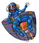  2007 armor breasts buckteeth chair clothing eyebrows eyelashes female furniture green_eyes hair headgear helmet krista_(zillford) mammal mouse murid murine rodent signature simple_background sitting solo spacesuit suit teeth traditional_media_(artwork) white_background zillford 
