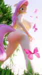  3d_(artwork) absurd_res anthro anthrofied areola arthropod big_breasts big_butt blender_(software) blue_eyes breasts butt butterfly darkskye_(artist) digital_media_(artwork) equid equine female fluttershy_(mlp) friendship_is_magic hair hi_res horse insect lepidopteran low-angle_view mammal my_little_pony nipples nude pink_hair pinky_ring pony ring worm&#039;s-eye_view 