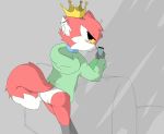  absurd_res blush butt canid canine clothing crown fox hi_res hoodie male mammal panties phone simple_background solo topwear underwear zylenox 