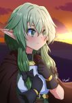  2020 absurd_res clothed clothing cloud elf gloves goblin_slayer green_clothing green_eyes green_hair hair handwear hi_res high_elf_archer humanoid humanoid_pointy_ears not_furry oppaihobby outside sky solo 