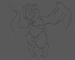  absurd_res animal_genitalia anthro balls big_balls charizard chubby_male digitigrade fire flabby_arms genitals hi_res kentuckiyucki male nintendo overweight pok&eacute;mon pok&eacute;mon_(species) sheath sheathed_penis slightly_chubby solo thick_tail thick_thighs video_games wings 