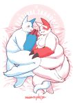  2020 belly blue_body blue_fur blush butt duo fur hi_res hug kemono mangolynx nintendo overweight pok&eacute;mon pok&eacute;mon_(species) red_body red_fur shiny_pok&eacute;mon text video_games white_body white_fur zangoose zangoose_day 