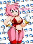  &lt;3 &lt;3_eyes 2020 3:4 amy_rose anthro anthrofied big_breasts bracelet breasts camel_toe clothed clothing english_text eulipotyphlan female fur gloves green_eyes half-closed_eyes hand_on_hip handwear hedgehog hi_res jewelry looking_at_viewer mammal narrowed_eyes pattern_background pink_body pink_fur red_clothing sega simple_background skimpy smile solo sonic_the_hedgehog_(series) standing tan_body tan_skin text the_knight video_games 