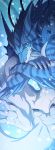  arm_spikes back_spikes blue_body blue_scales blue_skin bubble ear_fins facial_spikes fin finger_claws hi_res layer_(artist) male marine muscular reptile scales scalie solo spikes striped_body striped_skin stripes vein white_body white_skin 