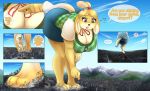  animal_crossing anthro arinadler between_breasts breasts canid canine canis city cityscape crush domestic_dog female gentle_giant humanoid isabelle_(animal_crossing) macro male male/female mammal micro nintendo scolding shih_tzu stomping toy_dog video_games villager_(animal_crossing) 