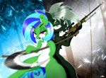  &lt;3 absurd_res digital_media_(artwork) duo ear_piercing earth_pony equid equine fan_character gun half-closed_eyes hi_res holding_object holding_weapon horse looking_at_viewer mammal melee_weapon my_little_pony n0nnny narrowed_eyes navel open_mouth piercing polearm pony ranged_weapon scythe semi-anthro weapon 
