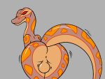  anonymous_artist anthro anus backsack balls bent_over brown_body brown_skin butt digital_media_(artwork) genitals inviting looking_at_viewer looking_back male motion_lines musa_(character) nude orange_body orange_skin presenting presenting_anus presenting_balls presenting_hindquarters red_sclera reptile scalie shaking_butt simple_background slim slit_pupils smile snake solo yellow_body yellow_skin 
