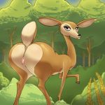  2020 absurd_res antelope big_butt big_ears bovid butt female feral gazelle genitals giselle hi_res huge_butt long_ears looking_at_viewer looking_back mammal open_season parumpi pussy quadruped raised_tail rear_view solo 