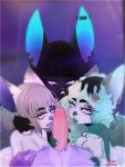  anthro breasts canid canine chiropteran faceless_male female first_person_view genitals group hi_res licking looking_at_viewer male male/female mammal maned_wolf nadacheruulewd oral penis sky_(character) tongue tongue_out 