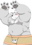  2016 anthro belly bulge clothing kemono male mammal meg_hoi moobs navel nipples overweight overweight_male simple_background solo underwear ursid white_background 