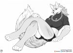  2020 5_fingers absurd_res anthro bottomwear breasts canid canine cheek_tuft claws clothing facial_tuft female fingers fur fur_tuft hi_res looking_at_viewer mammal murazaki simple_background toe_claws topwear tuft white_background 