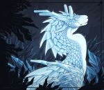  2020 ambiguous_gender digital_media_(artwork) dragon elemental_creature elemental_dragon eyes_closed feral hi_res horn ice_dragon polunoch solo 