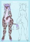  absurd_res anthro breasts featureless_breasts female giraffe giraffid hi_res mammal model_sheet solo technicoloris 
