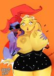  absurd_res alphys anthro areola assisted_exposure bedroom_eyes big_breasts blue_body blue_scales blush bottomwear breast_grab breast_squeeze breasts clothed clothing dress duo eye_patch eyeliner eyewear female female/female fish front_view glasses groping_from_behind hair hand_behind_head hand_on_breast hi_res huge_breasts leaning leaning_forward lipstick makeup marine mascara mysterkafka narrowed_eyes nipples non-mammal_breasts open_mouth open_smile partially_clothed ponytail red_hair reptile scales scalie seductive sharp_teeth shirt shorts smile surprise tank_top teeth thick_thighs tongue tongue_out topwear undertale undyne video_games wide_eyed wide_hips yellow_body yellow_scales yellow_sclera 