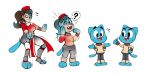  age_regression anthro barefoot better_version_at_source black_eyes blue_body breasts brown_eyes brown_hair cartoon_network clothing domestic_cat eyebrows fangs felid feline felis female ftm_transformation gender_transformation gesture gumball_watterson hair human human_to_anthro male mammal mzia_kachibadze open_mouth ponytail red_nose redflare500 shrinking shrinking_breasts smile species_transformation text tf_into_fictional_character the_amazing_world_of_gumball thumbs_up tongue transformation young 