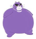  2020 belly black_bear blush bodily_fluids bono_bono higuma_no_taishou iwano mammal moon_bear obese overweight purple_body scar simple_background sweat ursid ursine white_background 