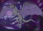  absurd_res dark dnd_homebrew dragon fantasy feral hi_res magic magic_user male moon night purple_eyes scalie solo solo_focus spell spellcasting western_dragon wings zikeny 
