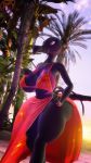  3d_(artwork) absurd_res anthro beach big_breasts big_butt bikini breasts butt clothing curvy_figure digital_media_(artwork) female hi_res huge_filesize looking_at_viewer nintendo outside palm_tree pervertguy341 pok&eacute;mon pok&eacute;mon_(species) salazzle seaside sky solo source_filmmaker swimwear tree video_games voluptuous 