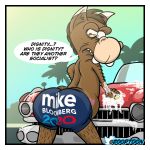  absurd_res anthro asinus big_butt bottomwear brown_body brown_hair butt butt_focus car car_wash clothed clothing day disgust donkey english_text equid equine hair hairy heart_marking hi_res inner_ear_fluff looking_back male mammal multicolored_ears outside political_cartoon politics rear_view shorts soap solo speech_bubble text tight_bottomwear tight_clothing tight_shorts toony topless tuft two_tone_ears vehicle what zooptoon 