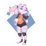  2020 absurd_res anthro ball breasts disney female foxialist fur grey_body grey_fur hi_res holding_object judy_hopps lagomorph leporid mammal one_eye_closed pink_nose purple_eyes rabbit scut_tail simple_background small_breasts smile solo standing thick_thighs toeless_footwear toeless_legwear volleyball_(ball) white_background wink zootopia 