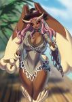  alanscampos anthro breasts brown_body brown_fur cleavage clothed clothing eyewear female fingerless_gloves fur glasses gloves hair handwear hat headgear headwear hi_res lagomorph leporid lopunny mammal nintendo pink_hair pink_nose pok&eacute;mon pok&eacute;mon_(species) rabbit red_eyes solo video_games 