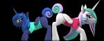  argos90 butt equid female female/female friendship_is_magic hi_res horn mammal my_little_pony princess_celestia_(mlp) princess_luna_(mlp) simple_background smile winged_unicorn wings 