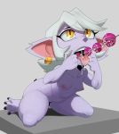  anal_beads barefoot bodily_fluids breasts female hi_res humanoid league_of_legends not_furry nude open_mouth oral riot_games saliva sex_toy short_stack small_breasts thehumancopier toes tongue tongue_out tristana_(lol) video_games yordle 