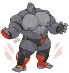  anthro ape big_muscles boots clothing footwear gloves gorilla handwear haplorhine hi_res huge_muscles humanoid_hands male mammal megawaffle_(artist) muscular muscular_male primate solo wrestler 