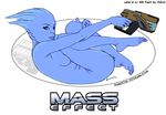  alien asari blue_skin copyright_name error gun handgun liara_t'soni m-3_predator mass_effect nude solo weapon 