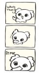  ambiguous_gender canid canine canis carinaya comic dog english_text fluffy fluffy_ears fluffy_tail fur invalid_tag mammal simple_background solo surprise text white_fur 