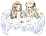  1girl ayano_rena bath bathtub blind code_geass flat_chest image_sample long_hair md5_mismatch mixed_bathing nipples nude nunnally_lamperouge pixiv_sample red_eyes rubber_duck v.v. 