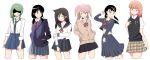  6+girls alternate_costume bangs black_hair blazer blunt_bangs cardigan hand_in_pocket highres itou_hikari jacket katou_asuka kuroki_tomoko long_hair low_twintails multiple_girls necktie nemoto_hina rena_(watamote) ribbon straight_hair sweater_vest tamura_yuri twintails two_side_up wani_doriru watashi_ga_motenai_no_wa_dou_kangaetemo_omaera_ga_warui! 