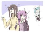  +++ 4girls :d =_= ahoge bangs black_jacket blue_hair blush brown_sweater closed_eyes collarbone criss-cross_halter cropped_torso dress eyebrows_visible_through_hair flying_sweatdrops hair_between_eyes hair_ornament halterneck hatsune_miku ia_(vocaloid) jacket long_hair long_sleeves looking_away master_(vocaloid) multiple_girls nejikyuu o_o open_clothes open_jacket open_mouth peeking_out purple_background purple_dress purple_eyes purple_hair ribbed_sweater short_hair_with_long_locks sidelocks silver_hair sleeves_past_wrists smile sweater teardrop turtleneck turtleneck_sweater twintails two-tone_background upper_body very_long_hair vocaloid voiceroid white_background yuri yuzuki_yukari 