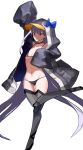  1girl animal_hood arm_up bangs bare_shoulders bikini black_bikini black_jacket blue_bow blue_eyes bow breasts choker collarbone fate/grand_order fate_(series) full_body greaves hood hood_up jacket leg_up legs long_hair looking_at_viewer meltryllis meltryllis_(swimsuit_lancer)_(fate) navel open_clothes open_jacket osomatsu-kun osomatsu-san penguin_hood prosthesis prosthetic_leg purple_hair sheeeh! simple_background sleeves_past_fingers sleeves_past_wrists small_breasts smile solo summer_sky swimsuit very_long_hair white_background 