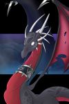  2:3 activision claws cynder digital_media_(artwork) dragon glowing glowing_eyes hi_res horn hospitallerinaboat membrane_(anatomy) membranous_wings scalie spines spyro_the_dragon video_games western_dragon wings 