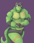  4:5 alligator alligatorid anthro bulge clothing crocodile crocodilian crocodylid dergknight gloves green_body handwear hi_res kemono looking_at_viewer male mask maximo_(character) muscular pecs portrait reptile scalie solo underwear wrestler 