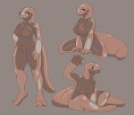  8762e13 absurd_res amphibian belly belly_squish big_breasts big_hands big_tail breast_squish breasts digitigrade featureless_crotch female glowing glowing_eyes hi_res huge_breasts humanoid markings navel nipples salamander_(amphibian) slightly_chubby smile solo squish thick_thighs 